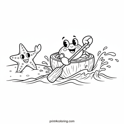Tiny Crab's Ocean Journey - free printable coloring page