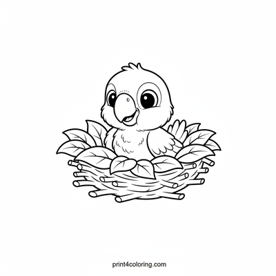 Tiny Parrot's First Peek - free printable coloring page