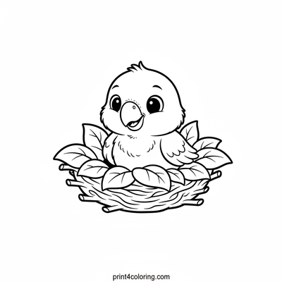 Curious Baby Parrot's First Look - free printable coloring page