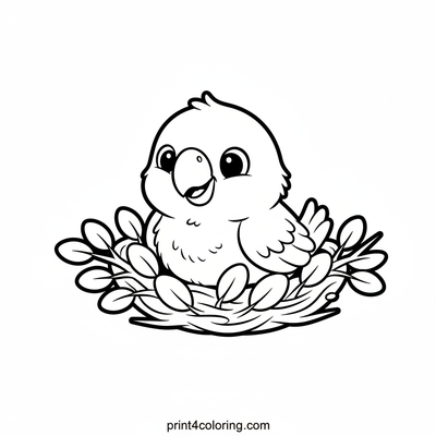 Baby Parrot's First Look - free printable coloring page