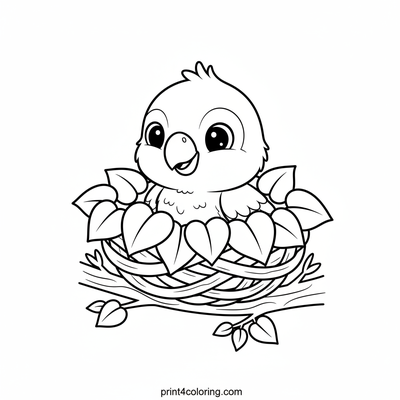 Little Parrot's Cozy Nest - free printable coloring page