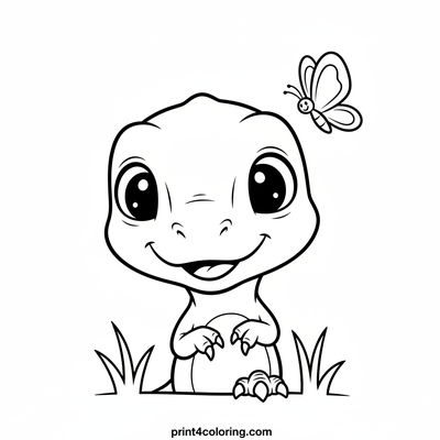 Baby Velociraptor's First Steps - free printable coloring page