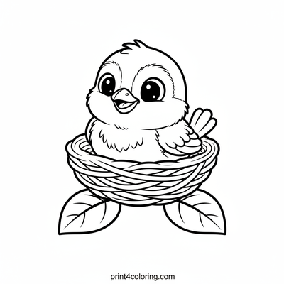 Little Sparrow's Cozy Home - free printable coloring page