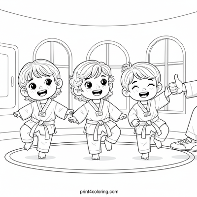 Tiny Taekwondo Tigers: First Stance Fun - free printable coloring page