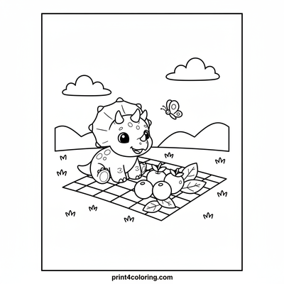 Sweet Triceratops Picnic Fun
