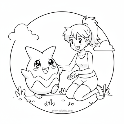 Togepi's Adorable First Steps - free printable coloring page