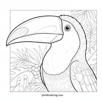 Majestic Toucan's Rainforest Journey - free printable coloring page