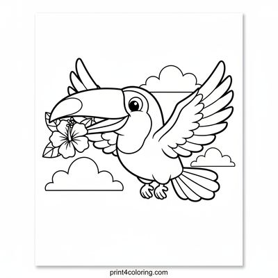 Happy Toucan's Skyward Smile