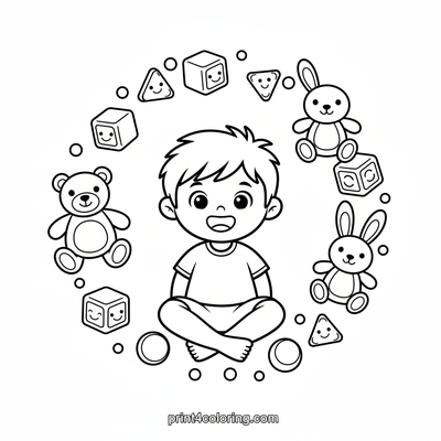 My Silly Toy Tornado - free printable coloring page