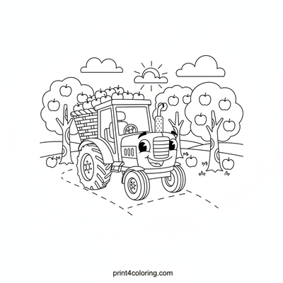 Farm Tractor coloring pages preview