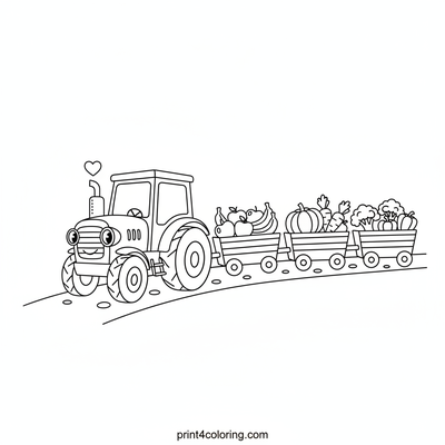 Happy Harvest Haul - free printable coloring page