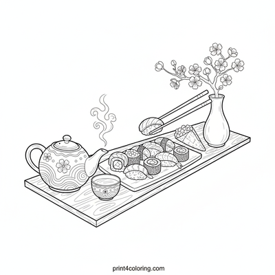 Elegant Japanese Tea & Sushi Table