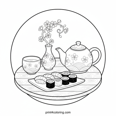Sushi coloring pages preview