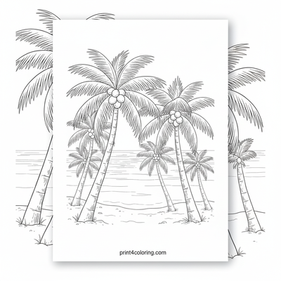 Sweeping Tropical Coconut Paradise