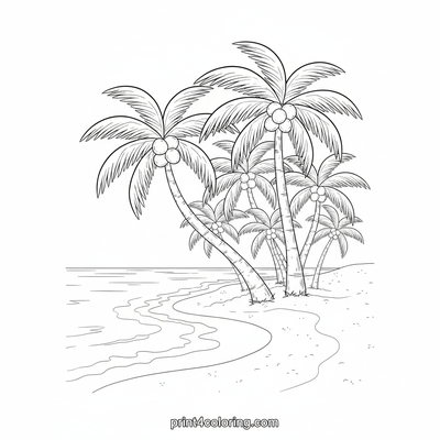 Coconut coloring pages preview