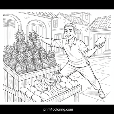 Tropical Market Burst: Pineapple Paradise