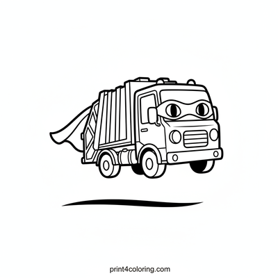 Captain Clean-Up: The Flying Garbage Truck! - free printable coloring page