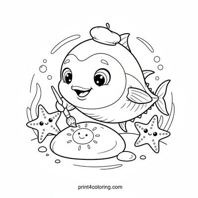 Fin-tastic Underwater Art Class - free printable coloring page