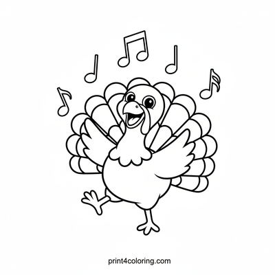 Turkey's Joyful Jig - free printable coloring page