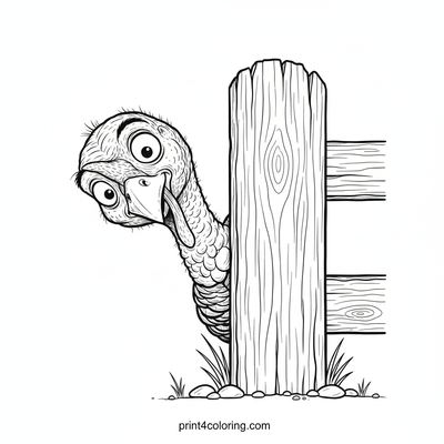 Wacky Wild Turkey's Peek-a-Boo Fun - free printable coloring page