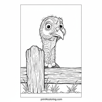 Curious Turkey's Peek-a-Boo Surprise - free printable coloring page