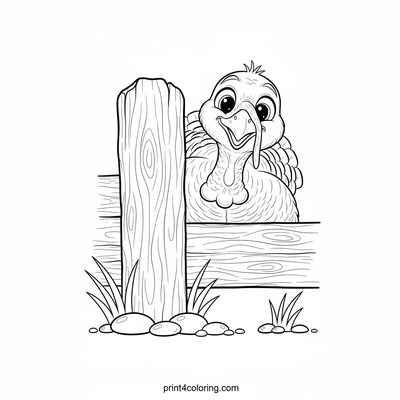 Curious Turkey's Cozy Peek-a-Boo - free printable coloring page