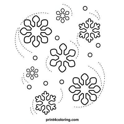 Magical Snowflake Dance - free printable coloring page