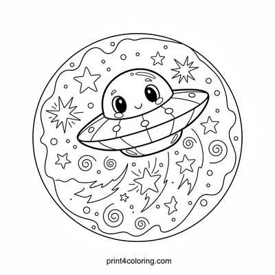 Friendly UFO's Stardust Ride - free printable coloring page
