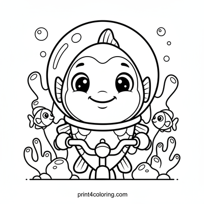 Fin-tastic Underwater Bike Adventure - free printable coloring page