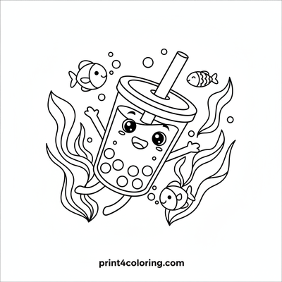 Bubbly Boba's Ocean Journey - free printable coloring page
