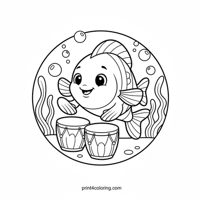 Bubbly Bongo Fish Bash! - free printable coloring page