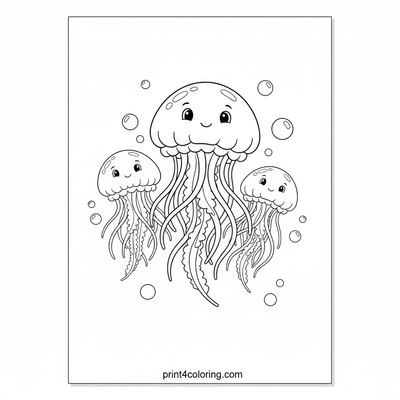 Jellyfish Jamboree: An Underwater Dance - free printable coloring page