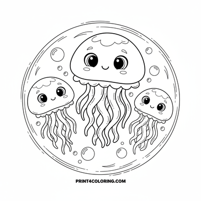 Jellyfish Jamboree: An Underwater Dance - free printable coloring page