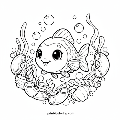 The Little Fish's Pasta Paradise Adventure - free printable coloring page