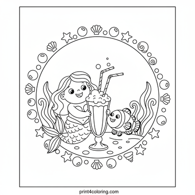Underwater Milkshake Party! - free printable coloring page