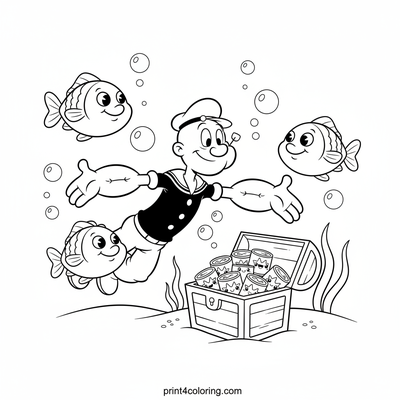 Popeye's Underwater Spinach Treasure Hunt!