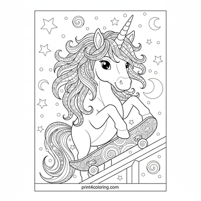 Rainbow Rail Grinder Unicorn Portrait