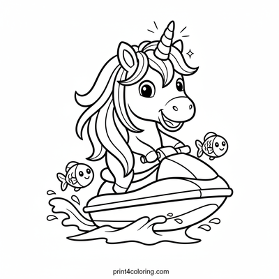 Sparkling Unicorn's Rainbow Ride - free printable coloring page