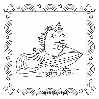 Magical Unicorn's Rainbow Water Adventure