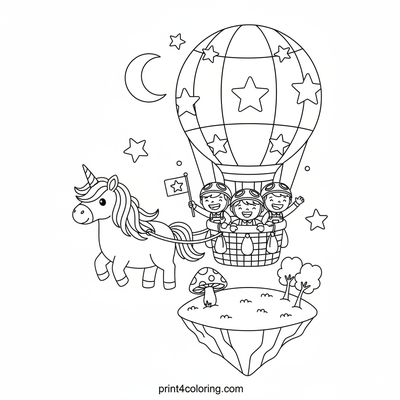Hot Air Balloon coloring pages preview