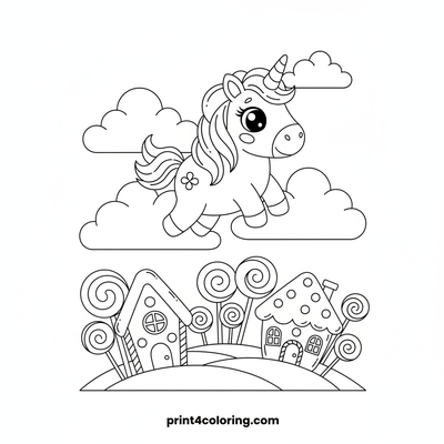 Unicorn's Sweet Candy Cloud Ride