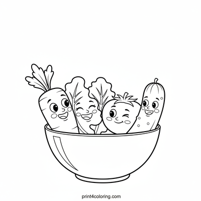 Veggie Pals' Perfect Salad Party - free printable coloring page