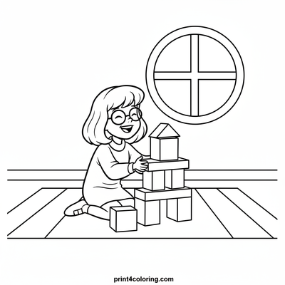 Velma's Giggly Block Stack - free printable coloring page