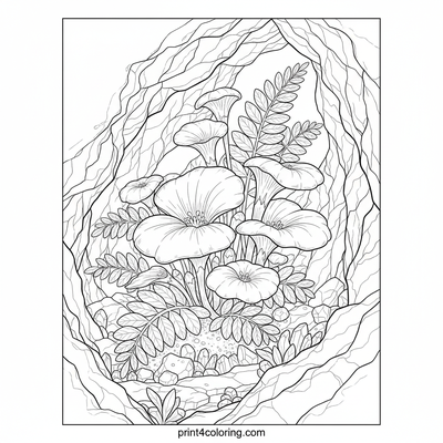 Luminous Venusian Glow-Moss Haven - free printable coloring page