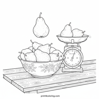 Vintage Harvest: Pears & Scale Still Life