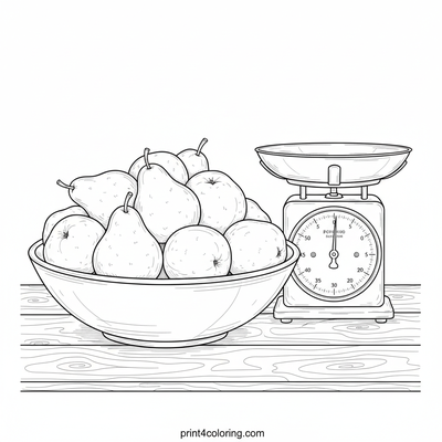 Vintage Harvest Kitchen Pears - free printable coloring page