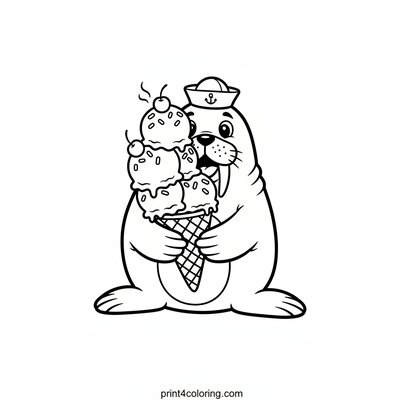 Wally the Walrus's Super Scoop - free printable coloring page