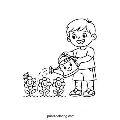 Watering Can Wonders - free printable coloring page
