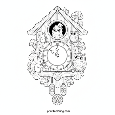 The Whimsical Woodland Cuckoo's Top Hat Surprise - free printable coloring page