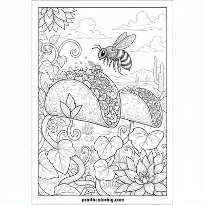 The Secret Garden of Taco Blooms - free printable coloring page